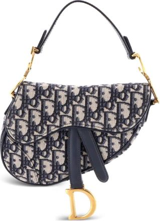 Dior Saddle Handbag Oblique Canvas Mini shoulder bag - Blauw