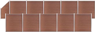 vidaXL Vidaxl - Set De Valla 10 Cuadradas + 1 Oblicua Wpc Marr&oacute;n 1830x186 Cm