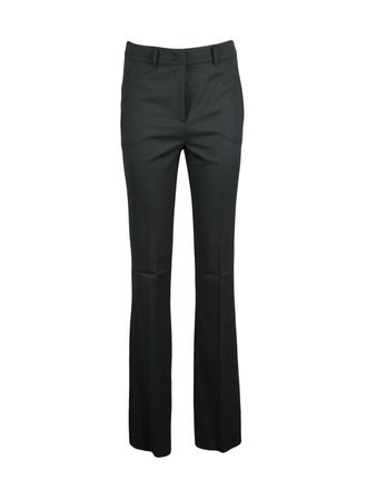 Marella Tailored Black Trousers with Slight Flare and Polished Finish