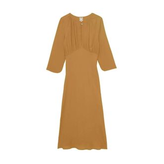 Ines De La Fressange Natalia Dress - Dames - Casual kleedjes - Bruin - M - Leer - Kleedjes