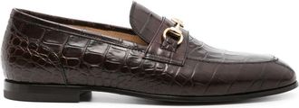 Scarosso Alessandro embossed-crocodile loafers - men - Calf Leather/Calf Leather/Calf Leather - 40 1/2 - Brown