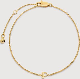 Monica Vinader Gold Initial P Chain Bracelet