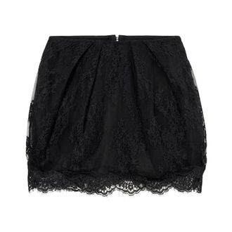 Blumarine Minirok met kanten overlay en coupenaden - Dames - Rokken - Zwart - Maat: S Zijde