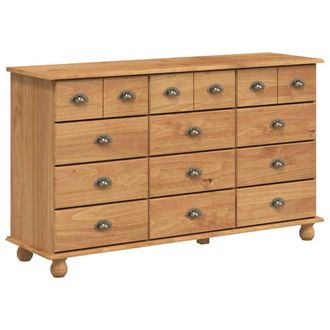 Berkfield Home Chest of Drawers ASKIM 79x40x133.5 cm Solid Wood Pine in Brown