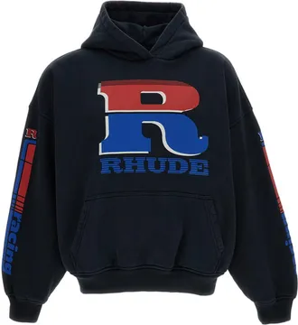 Rhude Black Brushed Cotton Oversized Hoodie
