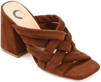 Journee Collection Dorisa Braided Sandal in Brown at Nordstrom Rack, Size 9.5