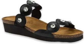 Naot Hailey Slide Sandal in Black Shiny Leather at Nordstrom, Size 11Us