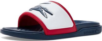 Lacoste Serve Slide Dual Mens Sandals White/Navy/Red : 12 D - Medium, Synthetic