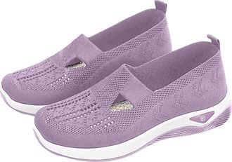 Generic Womens Comfort Walking Shoes, Woven Lightweight Breathable Orthopedic Sneakers with Soft Sole, Arch Support and Stretch Fit