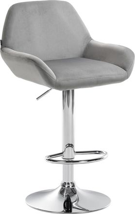 Clp Taburete de bar regulable y giratorio en Terciopelo Gris