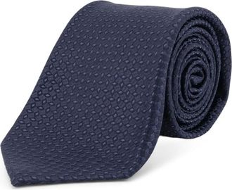 Kiton Ties, male, Blue, Size: ONE SIZE Micro-pattern Silk Tie