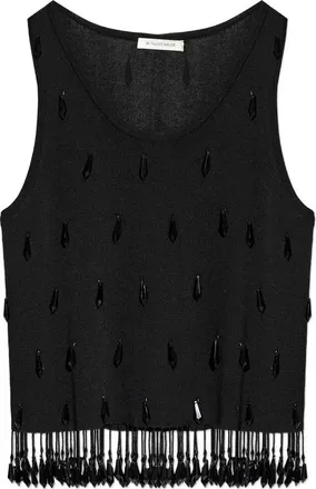 By Malene Birger Hysa Bead-embellished Fringe Top