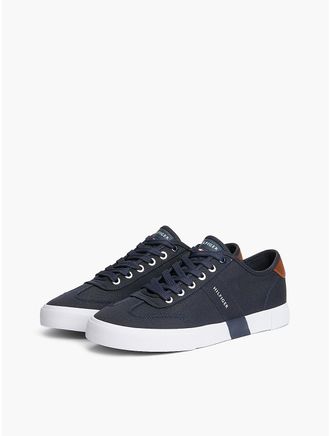 Tommy Hilfiger Mens Canvas Low-Top Sneaker - Navy - US 12 / EU 46