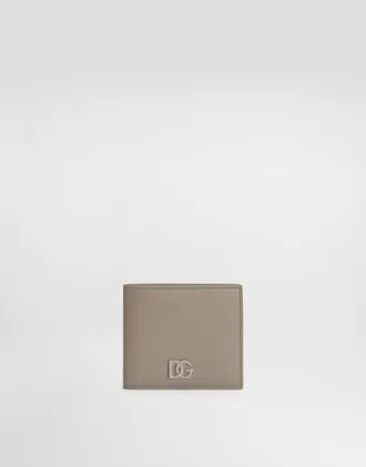 Dolce & Gabbana Calfskin Wallet With Logo - Man Wallets And Small Leather Goods Beige Onesize