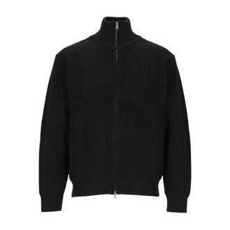 Amish Cardigan Heavy Knit Zip - Heren - Truien - Zwart - Maat: L Zijde