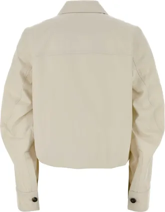 Loewe Womens Cotton-Silk Blend Jacket Ivory