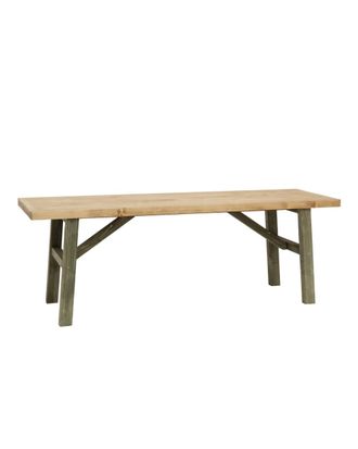 Deco Wood Banco de madera maciza verde 115x45cm