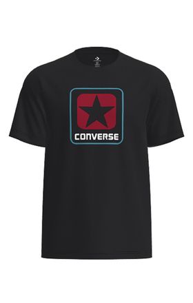 Converse T-Shirt CONVERSE BOX LOGO TEE, Herren, Gr. L, converse schwarz, Obermaterial: 100% Polyester, Rundhals, Shirts T-Shirt, sportlicher Stil, aus Baumwoll