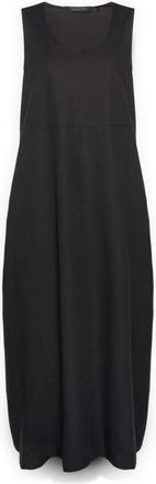 Elena Miro Barrel Jurk in Poplin - Dames - Casual kleedjes - Zwart - XS - Katoen - Kleedjes