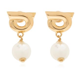 Ferragamo Newgan Logo Oorbellen - Dames - Oorbellen - Geel - ONE Size - Accessoires