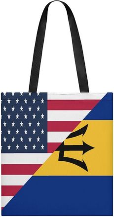 Generic U.S. And Barbados Flag Womens Tote Casual Shopping Bag Lightweight Shoulder Bags Hobos Handbag for Work Travel Daily 35x40cm
