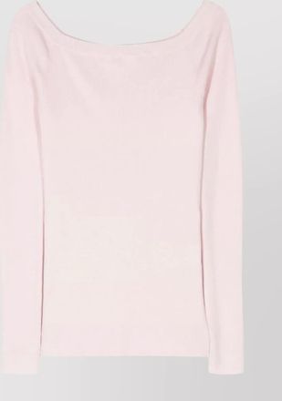 Parosh fine-ribbed long-sleeve knitted top