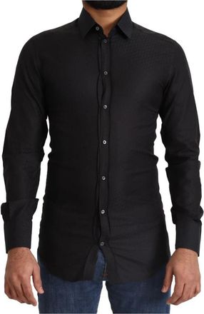 Dolce & Gabbana Gold Overhemd - Heren - Casual Overhemden - Zwart - XS - Katoen - Overhemden