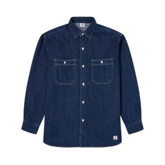 Edwin Denim Werkoverhemd Lange Mouw - Heren - Spijkeroverhemden - Blauw - S - Denim - Overhemden