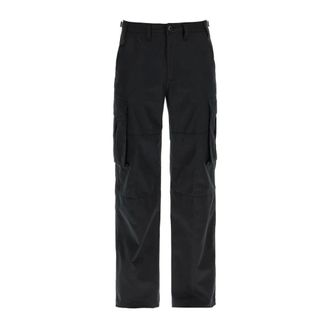 Celine Straight Trousers, male, Black, Size: L Cargo Pants in Technical Cotton