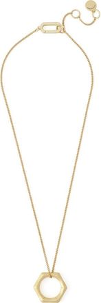 AllSaints Bamboo Texture Pendant Necklace in Vintage Gold at Nordstrom