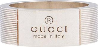 Gucci Sterling Silver Trademark Ring - Size 6 3/4 (Authentic Pre-Loved)