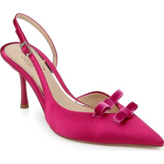 Badgley Mischka Ellery Slingback Pointed Toe Pump in Pink Satin at Nordstrom Rack, Size 7.5