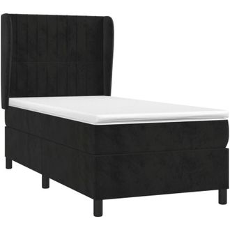 vidaXL Vidaxl - Cama Box Spring Con Colch&oacute;n Terciopelo Negro 80x200 Cm