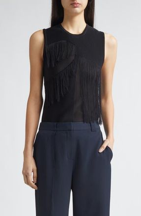 Jason Wu Sleeveless Fringe Top in Black at Nordstrom, Size X-Small