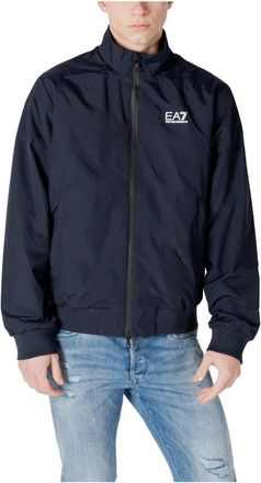 Emporio Armani Turtleneck Zip-Up Jacket met zakken aan de voorkant - Heren - Zomerjassen - Blauw - 3XL - Jassen