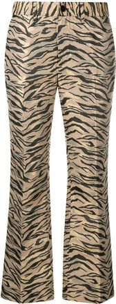Zadig&Voltaire animal-print flared trousers - women - Polyester/Acetate/Cotton/Acetate/Viscose - 36 - Neutrals