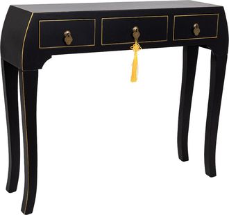Wanderlust Deco Recibidor De Madera Negro 96x26x80 Cm