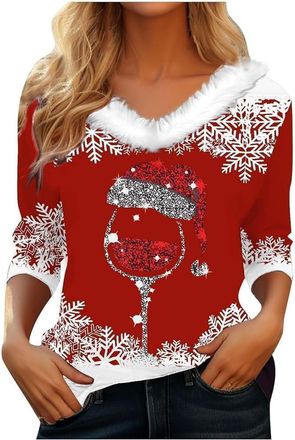 Generic jumper dress for women uk, Christmas Jumpers for Women Fall Long Sleeve Shirts Ladies 2025 Crew Neck Fashion Hoodies Casual Long Sweatshirt Tops Sweat