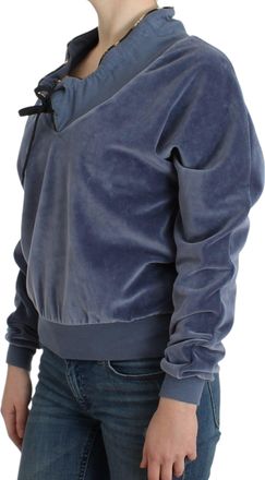 Roberto Cavalli Womens Blue Velvet Cotton Sweater Polyester. Details: Silk Clothing