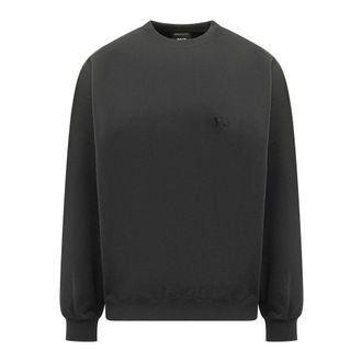 Yohji Yamamoto Sweatshirts, male, Black, Size: XS Brushed Terry Crew Sweatshirt