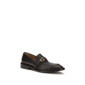 Versace Mens Black Calf Leather Bos Taurus Slip-On Loafers