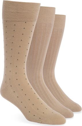 Lorenzo Uomo 3-Pack Crew Socks in Taupe at Nordstrom Rack