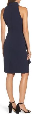 Eliza J Ruffle Sheath Dress in Navy at Nordstrom Rack, Size 8