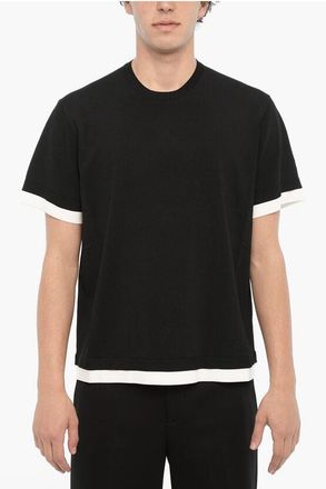 Neil Barrett Solid Color Loose Fit T-Shirt with Contrasting Edges size S
