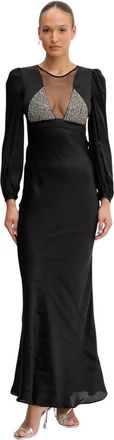 Twinset Vestido Largo Evas&eacute; de Viscosa - Dresses - Mujer - Negro - S