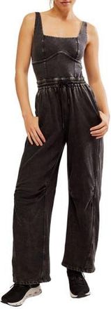 Free People FP Movement Inbound Stretch Cotton Jumpsuit in Black at Nordstrom Rack, Size X-Small