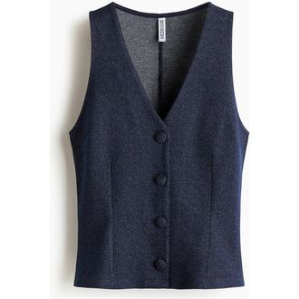 H&M Jersey Waistcoat in Dark Blue at Nordstrom, Size X-Large