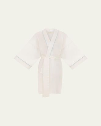 Olivia Von Halle Mimi Kimono-Sleeve Silk Satin Robe