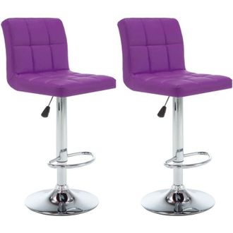 vidaXL Bar Stools 2 pcs Purple Faux Leather vidaXL