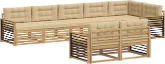 vidaXL Conjunto De Sof&aacute;s De Exterior 8 Uds. Y Beige Poli&eacute;ster Vidaxl